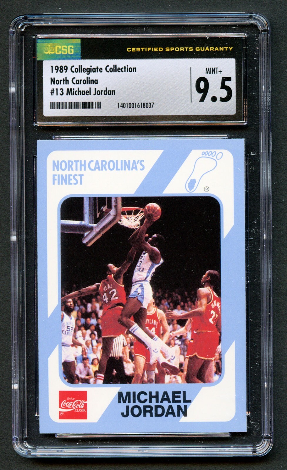Michael Jordan #13 Collegiate Collection 1989 North Carolina Basketball CSG 9.5