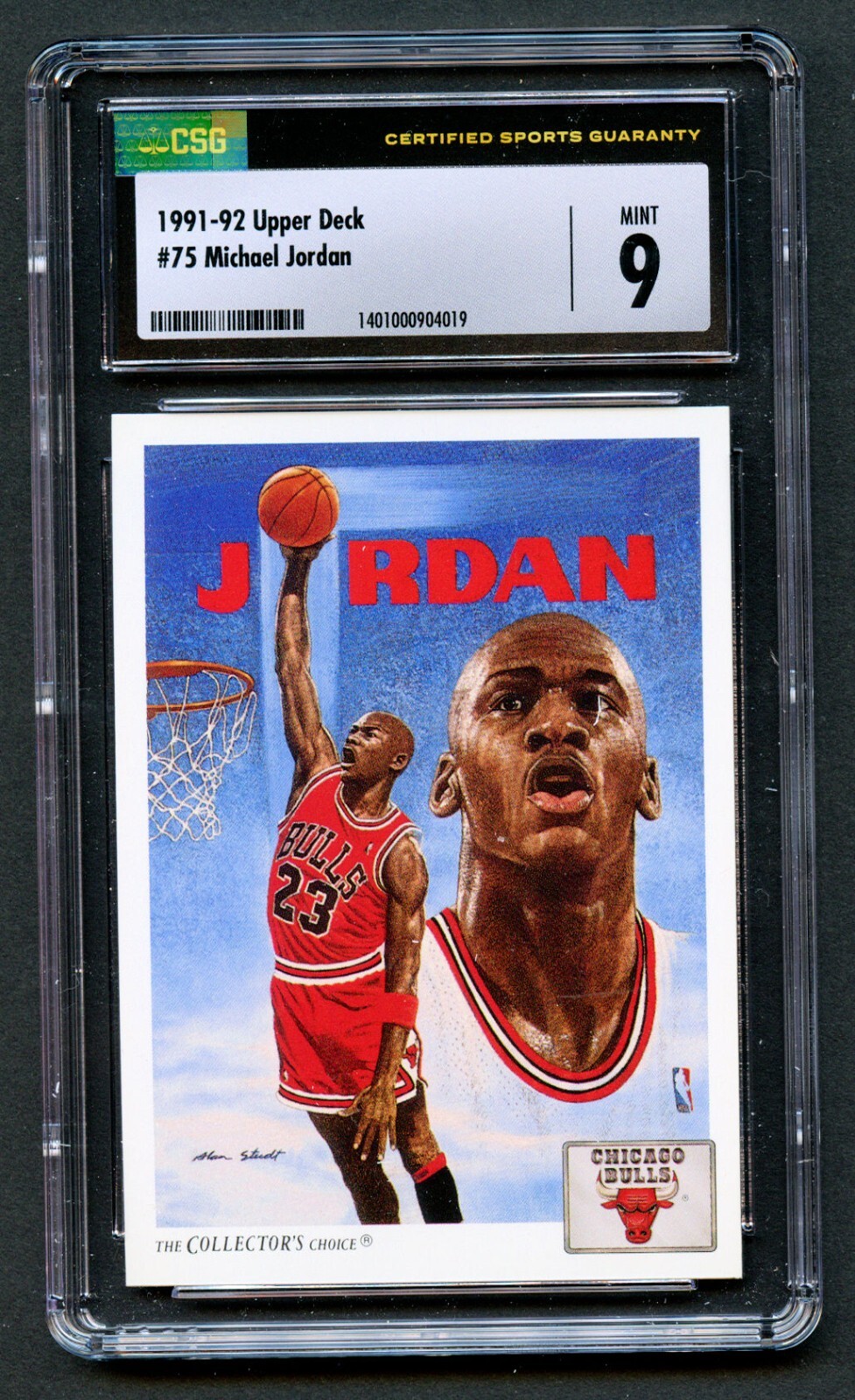 Michael Jordan #75 Upper Deck 1991-92 Chicago Bulls Basketball Card CSG 9 Mint