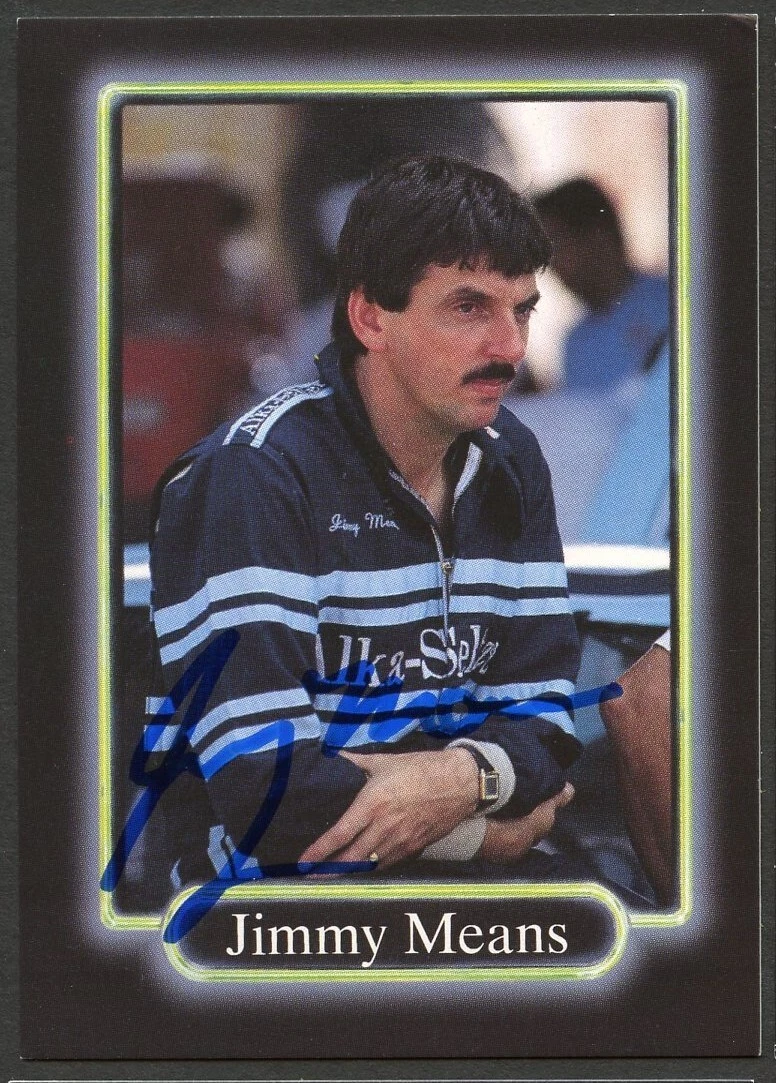 Jimmy Means #52 signed autograph auto 1990 Maxx NASCAR Racing Trading Card