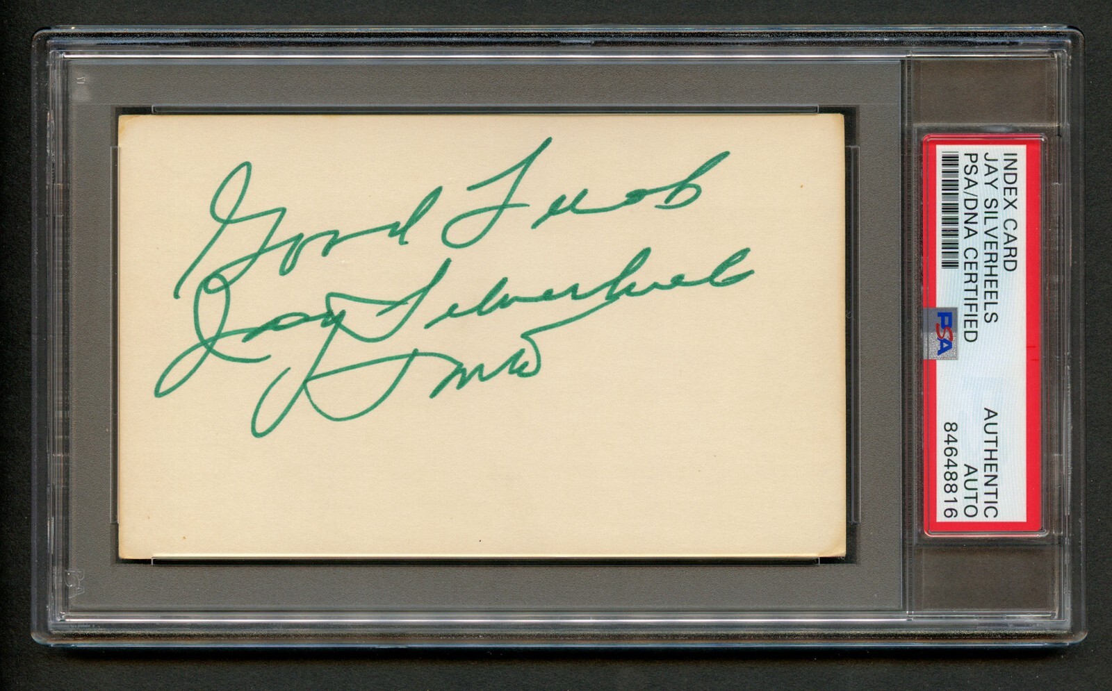 Jay Silverheels signed autograph Vintage 3x5 Tonto on The Lone Ranger PSA Slab