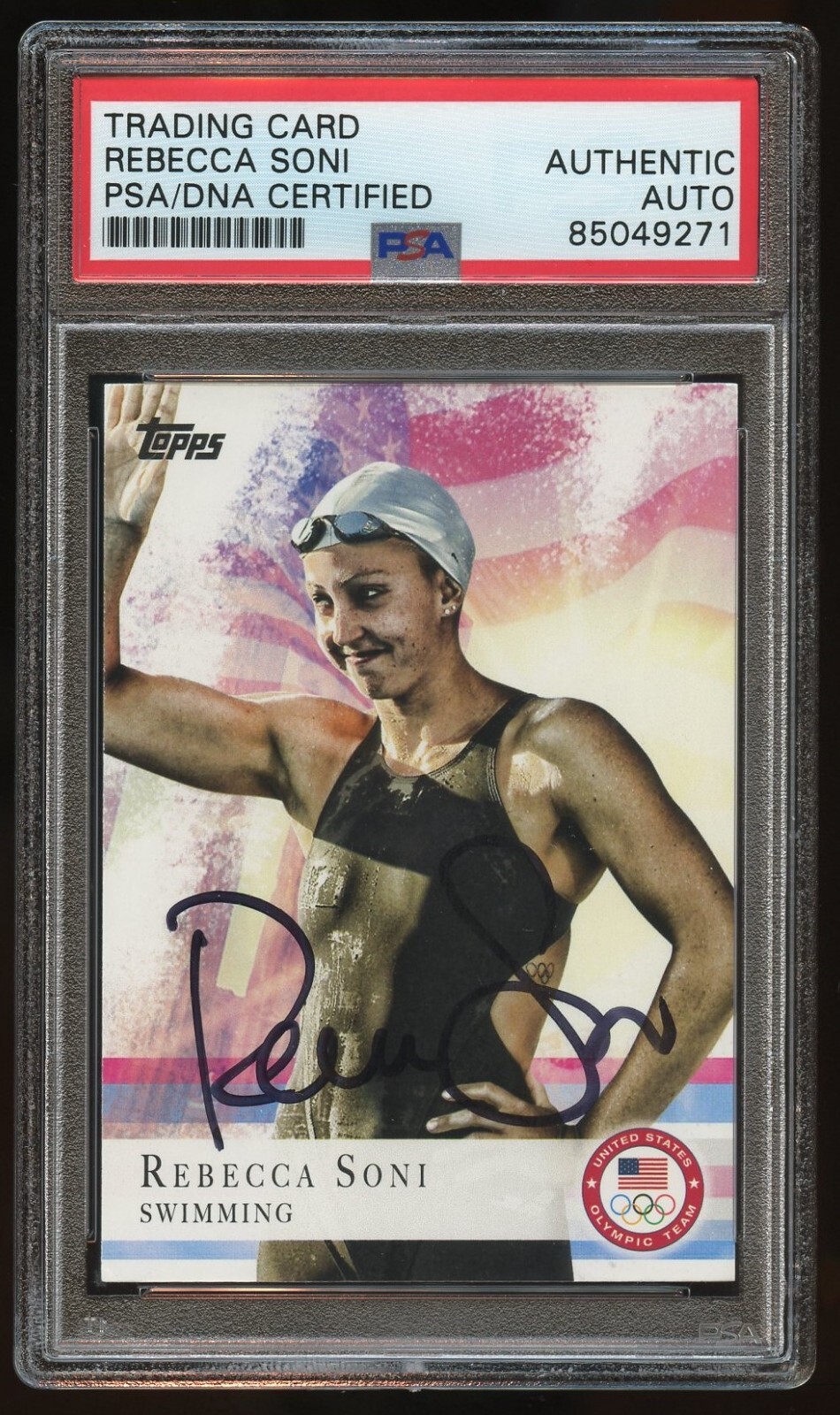 Rebecca Soni #26 signed autograph 2012 Topps U.S. Olympic Team Card PSA Slabbed