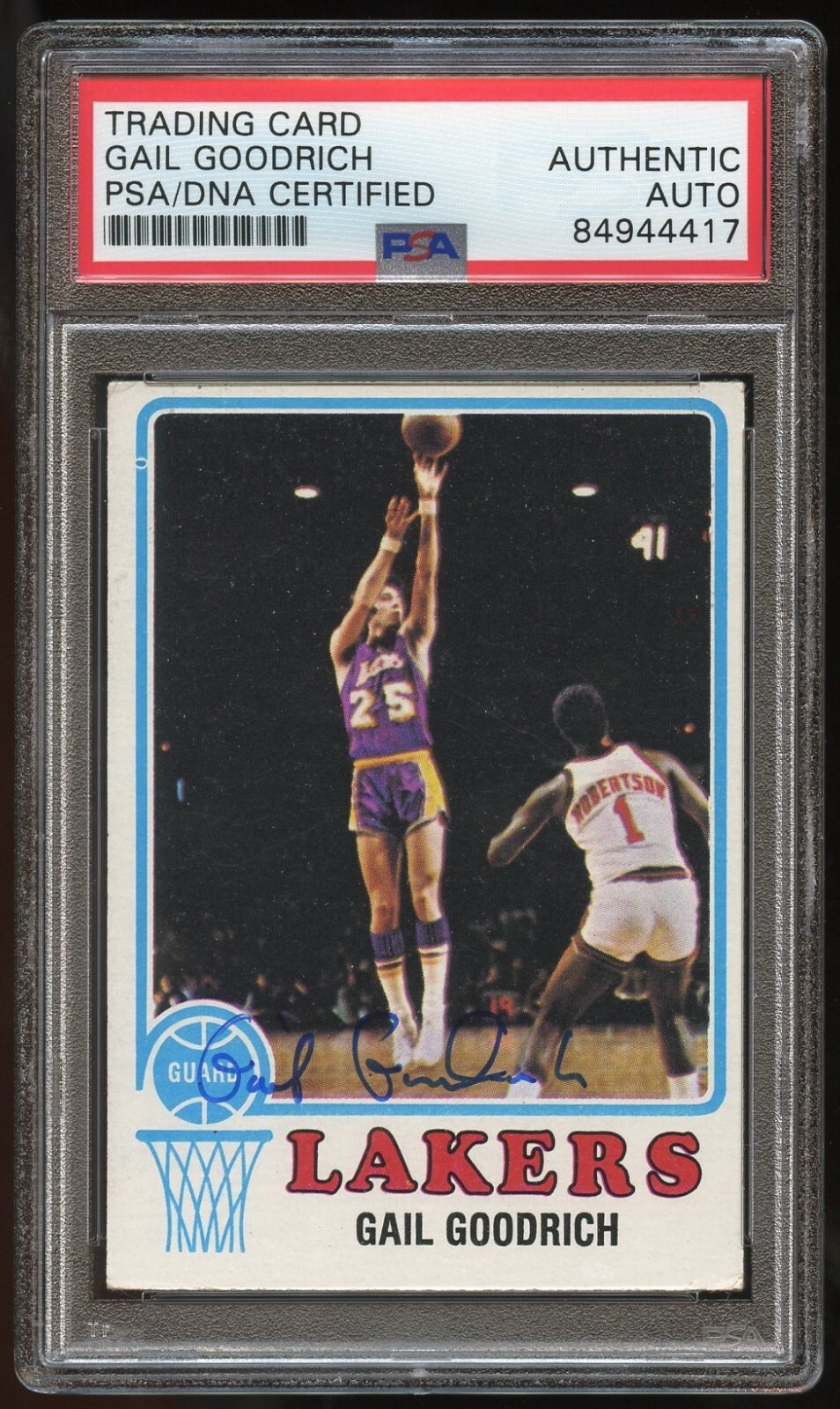 Gail Goodrich #55 signed autograph auto 1973 Topps Basketball Card PSA Slabbed