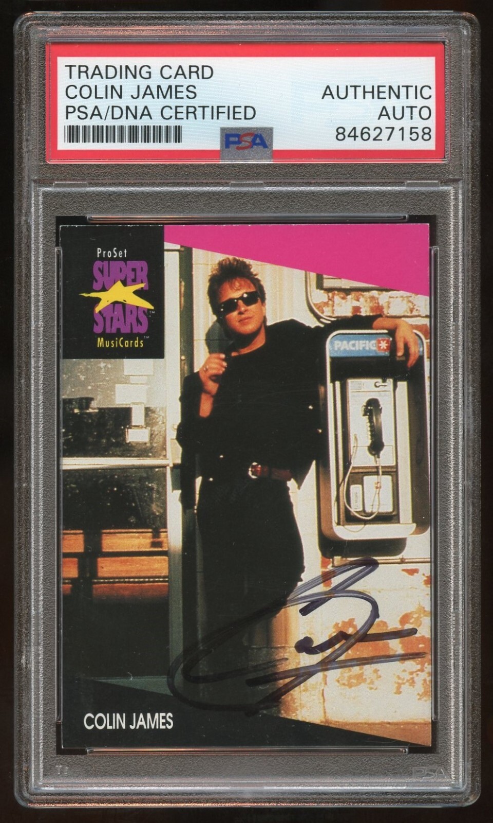 Colin James signed autograph 1991 Pro Set MusiCard Super Stars Card PSA Slabbed