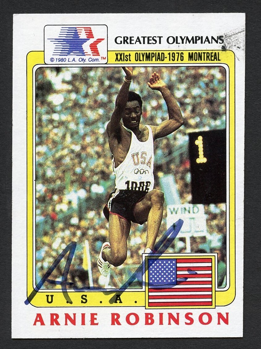 Arnie Robinson #7 signed autograph 1983 Topps Greatest Olympians Trading Card