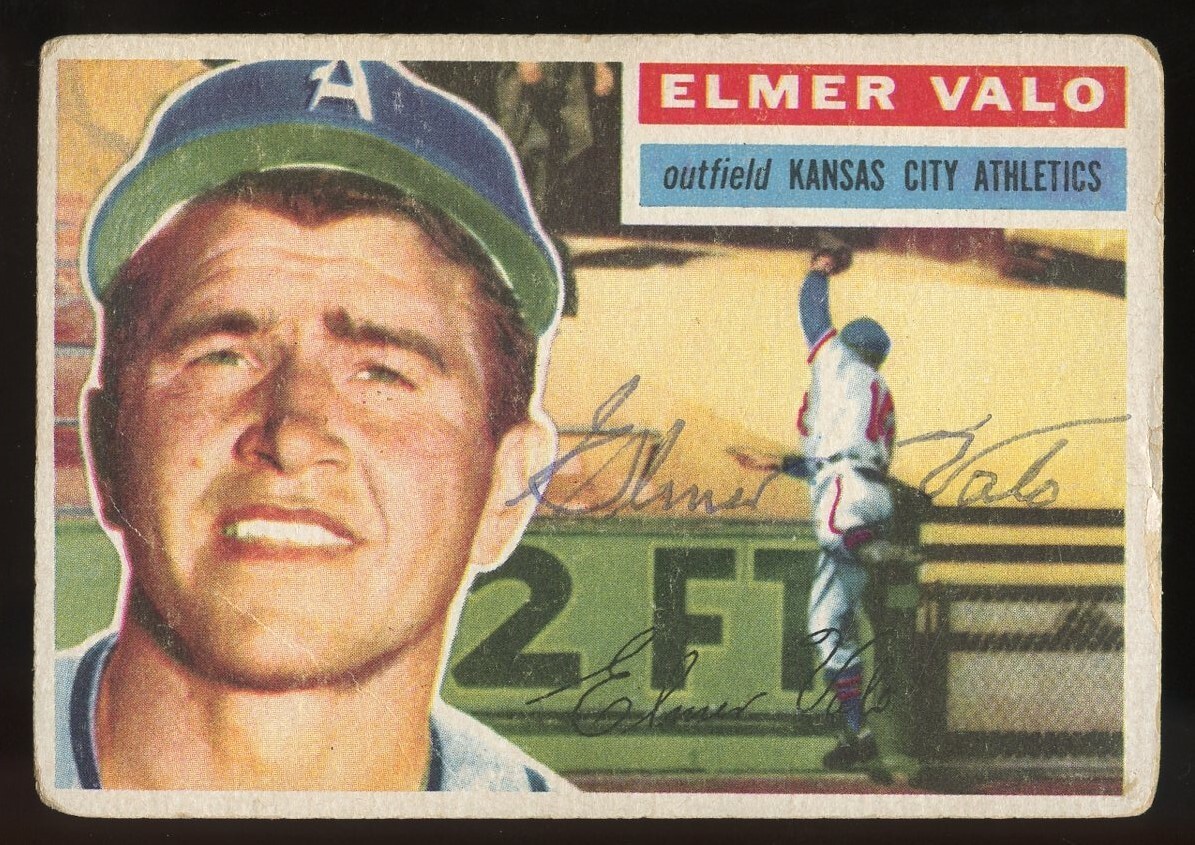 Elmer Valo #3 signed autograph auto 1956 Topps Baseball Trading Card