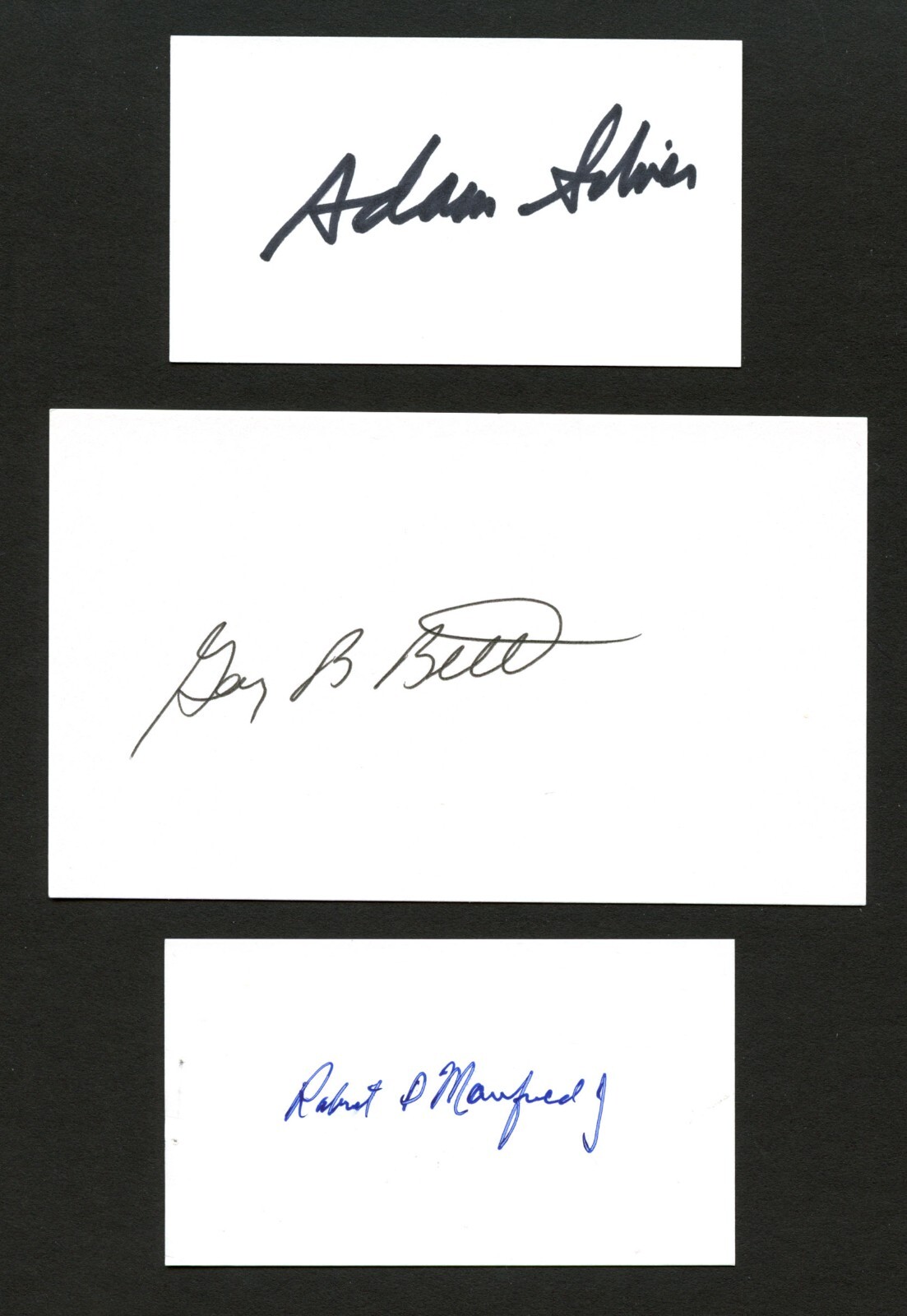 MLB, NHL, NBA Commissioner autographs Adam Silver, Robert Manfred & Gary Bettman