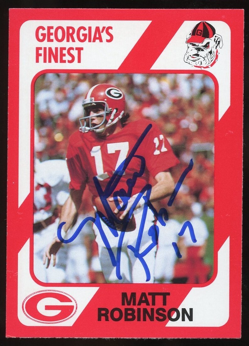Matt Robinson signed autograph 1989 Georgia's Finest Collegiate Collection Card