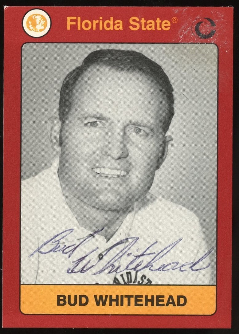 Bud Whitehead #179 signed autograph 1991 Florida St. Collegiate Collection Card