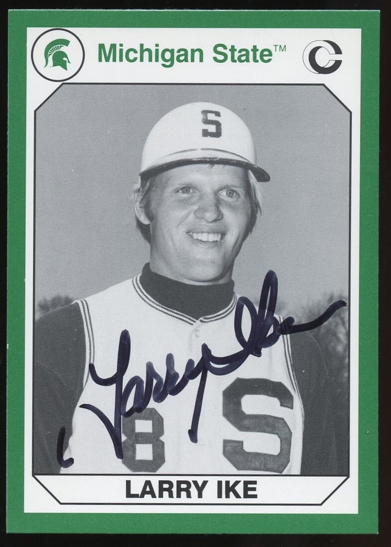 Larry Ike #184 signed autograph 1990 Michigan St. Collegiate Collection Card