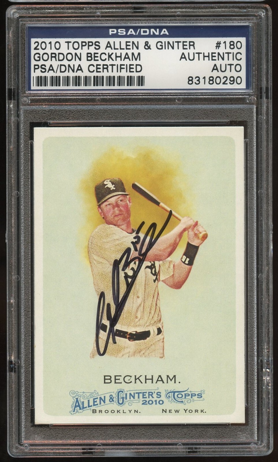 Gordon Beckham signed autograph 2010 Topps Baseball Allen & Ginter PSA Slabbed