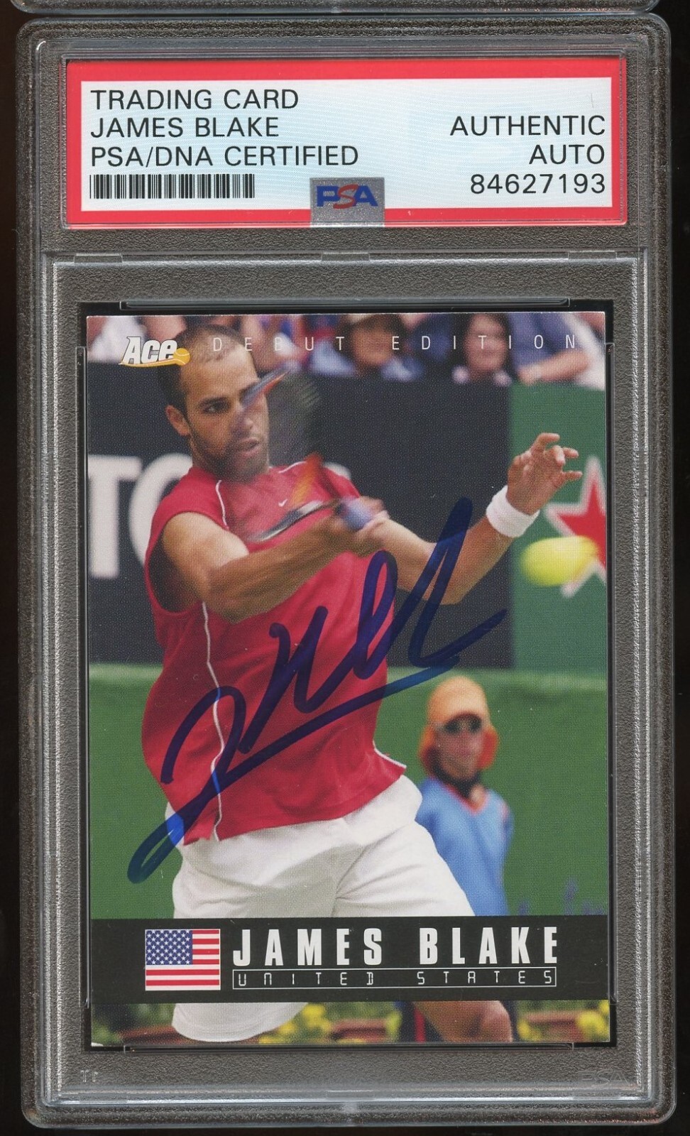 James Blake #29 signed autograph auto 2005  ACE Debut Edition Card PSA Slabbed
