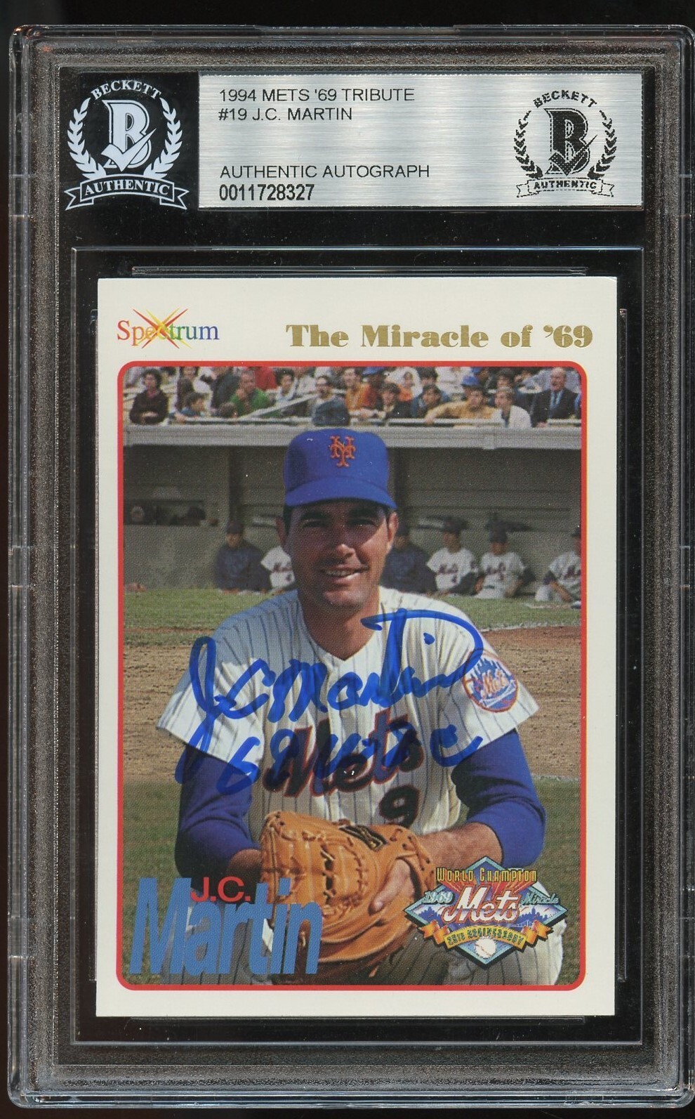 J. C. Martin #19 signed autograph auto 1994 Mets '69 Tribute Card BAS Slabbed