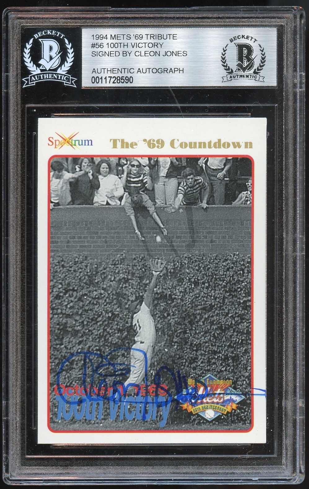 Cleon Jones #56 signed autograph auto 1994 Mets '69 Tribute Card BAS Slabbed