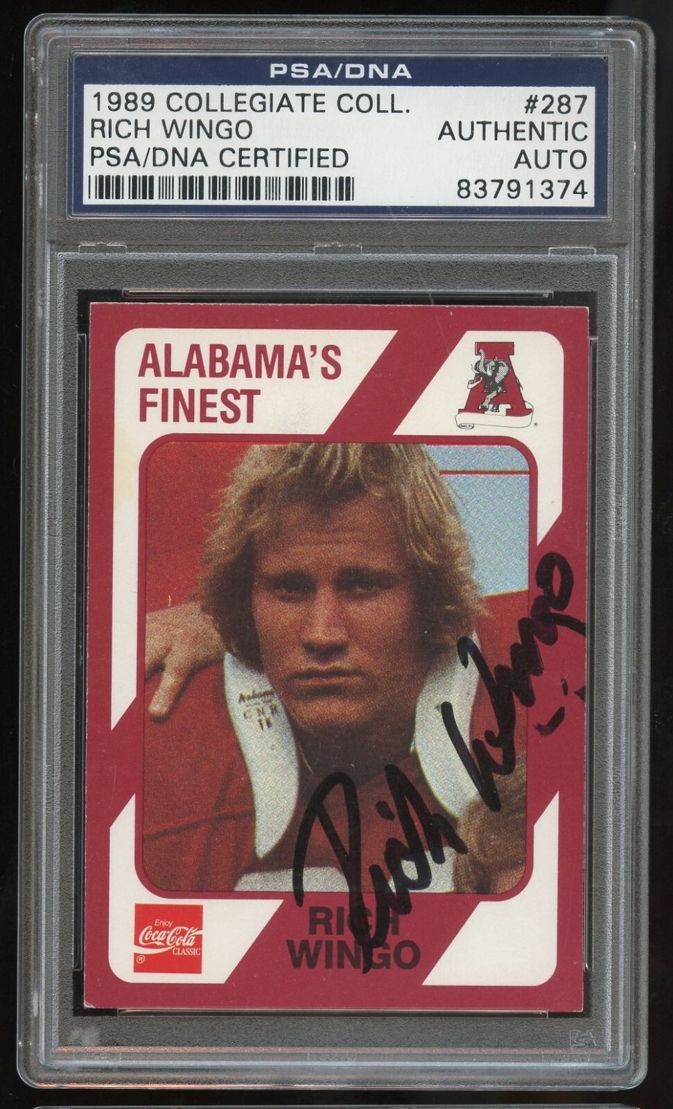Rich Wingo #287 signed autograph Alabama's Finest Collegiate Collection PSA Slab