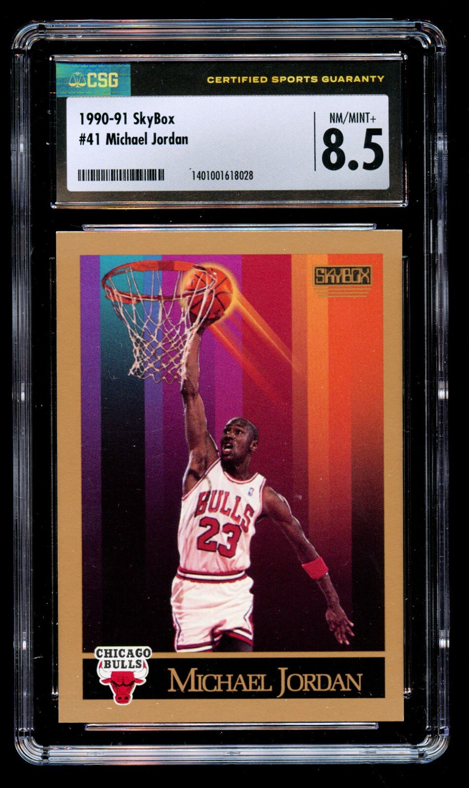 Michael Jordan #41 SkyBox 1990-91 Chicago Bulls Basketball Card CSG 8.5