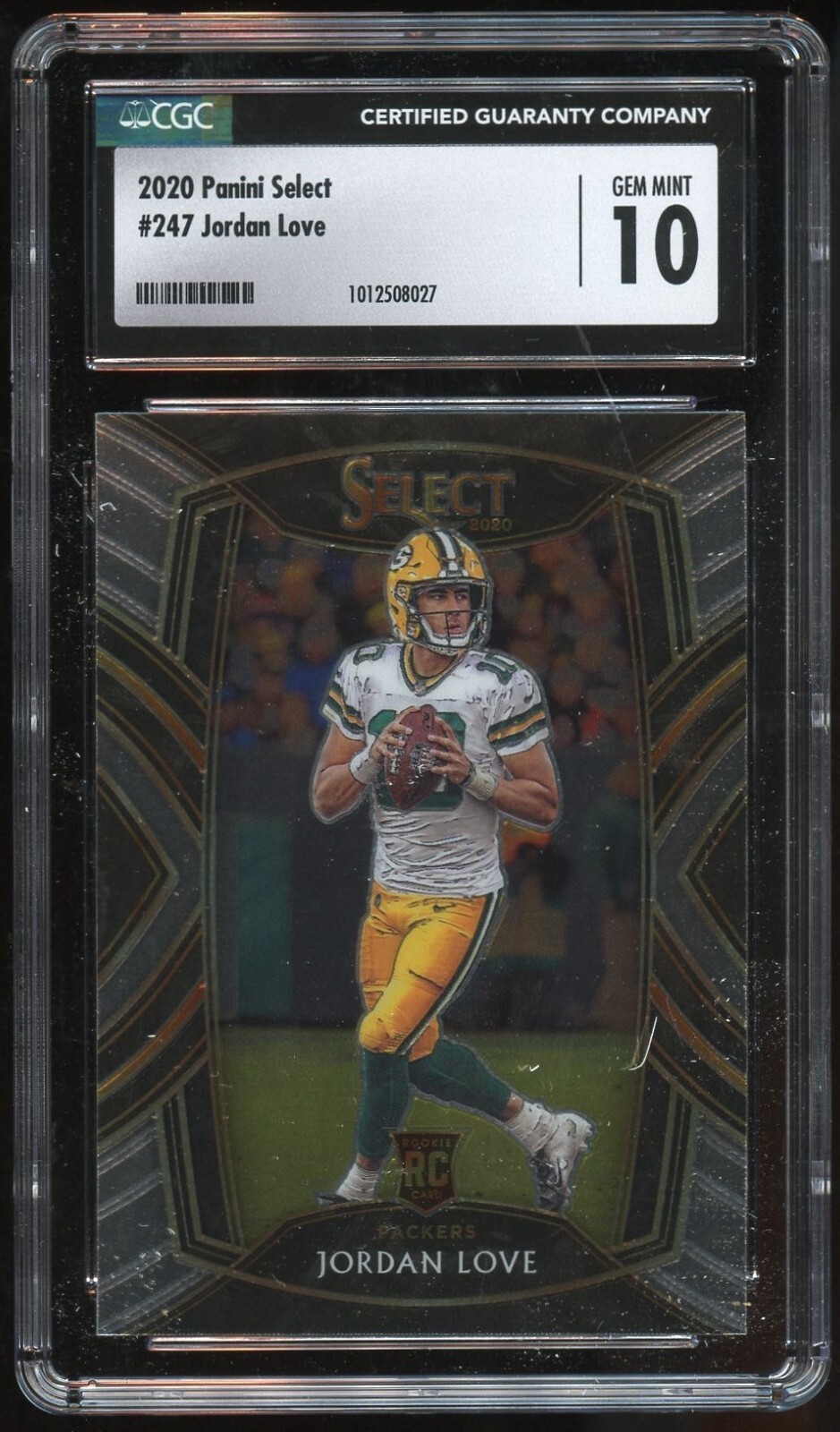 Jordan Love 247 Panini Select 2020 Football Rookie Card Green Bay Packers CGC 10