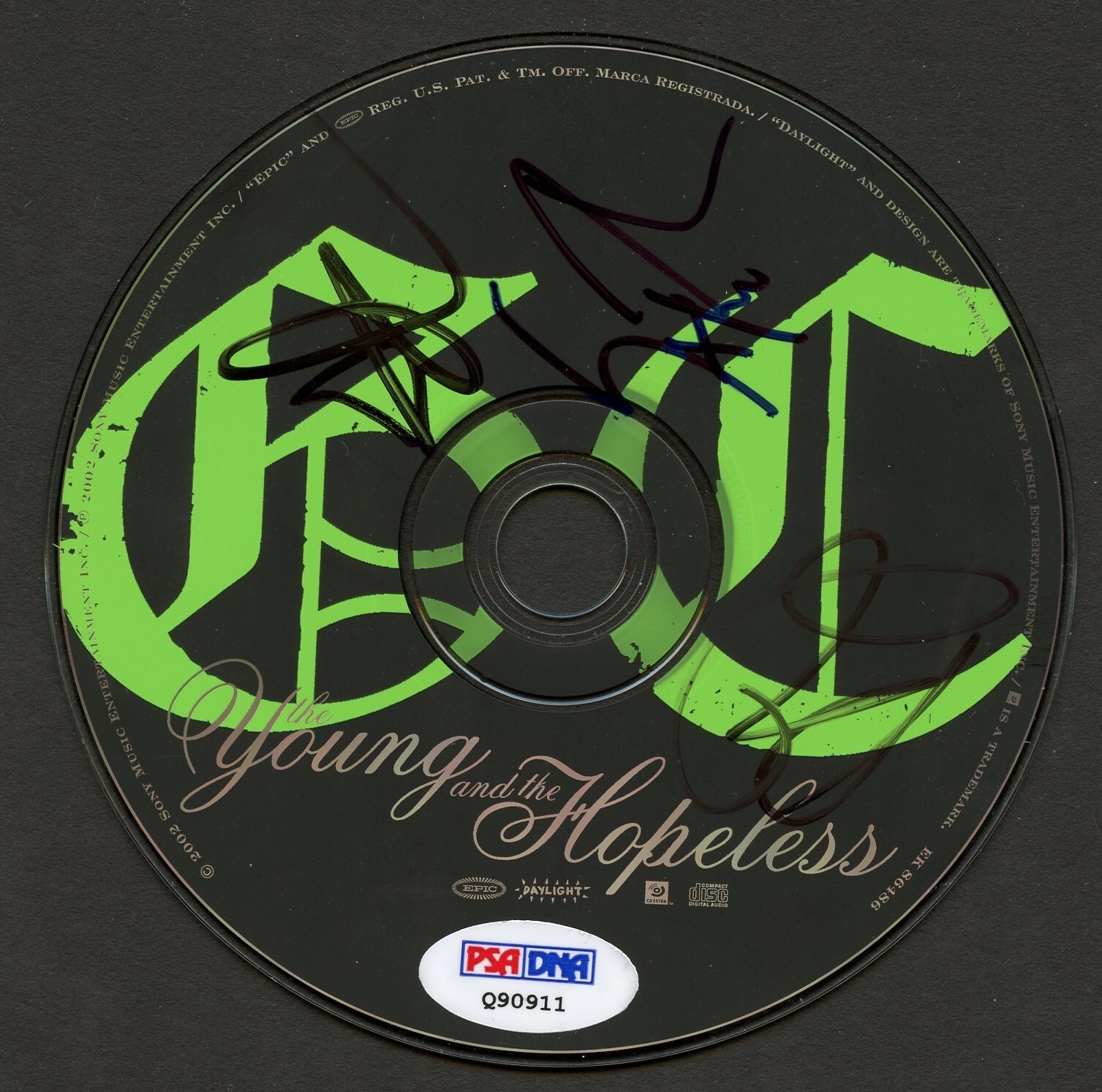 Joel Madden, Billy Martin & Dean Butterworth signed auto Disc Good Charlotte PSA
