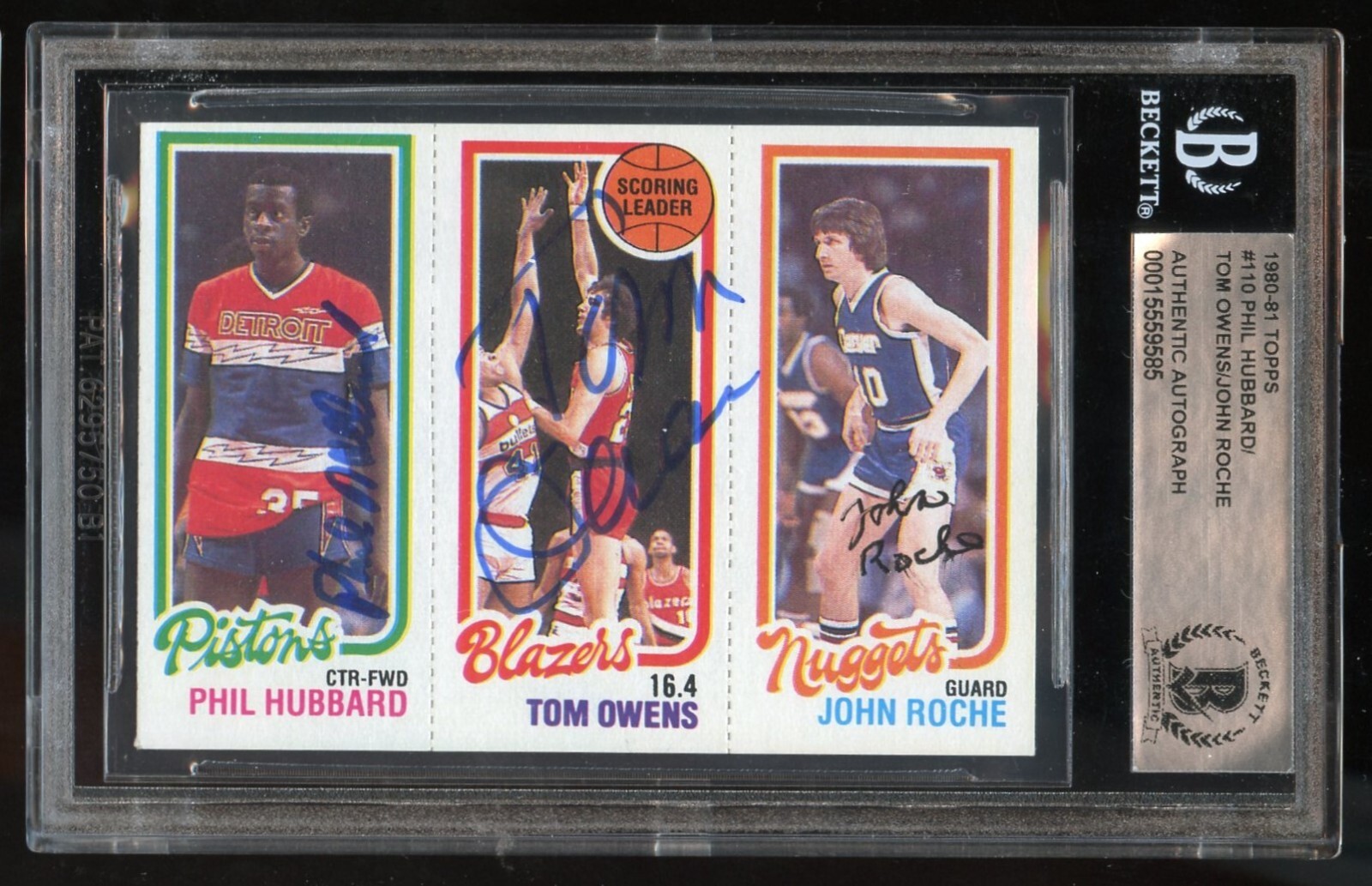 P Hubbard T Owens J Roche #110 signed autograph 1980-81 Topps Basketball BAS