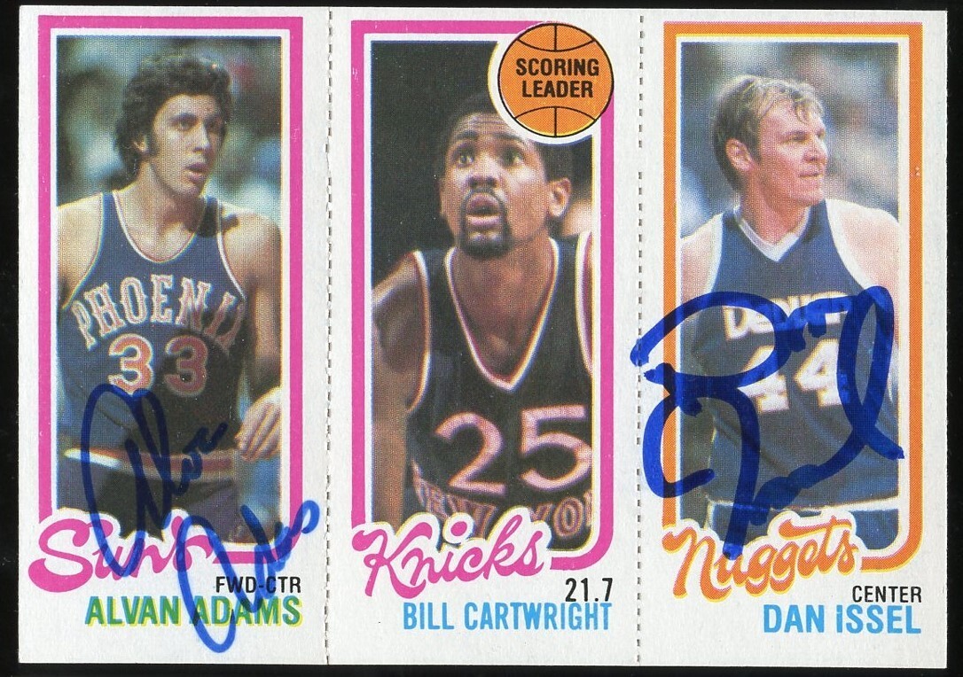 Alvan Adams & Dan Issel signed autograph auto 1980-81 Topps Basketball Card