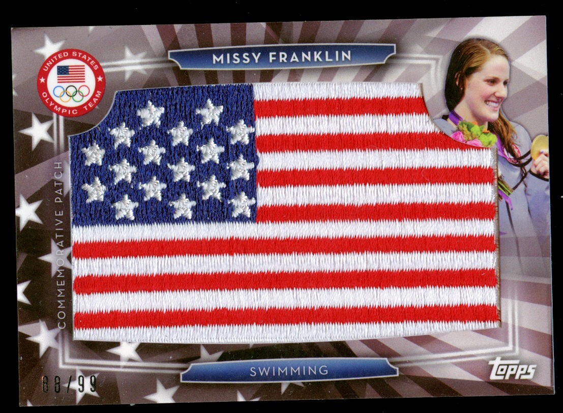 Missy Franklin USAF-MF 2016 Topps Olympic Memorabilia USA Flag Swimming Card
