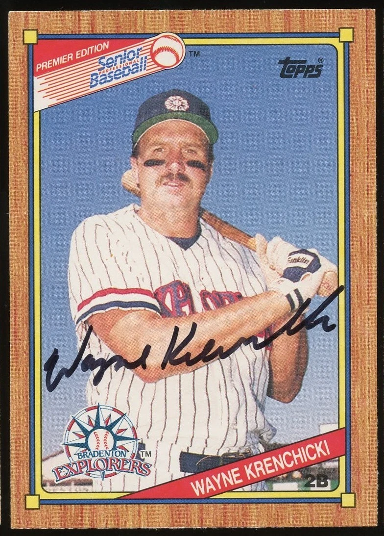 Wayne Krenchicki #75 signed autograph 1989 Topps Senior League Baseball Card