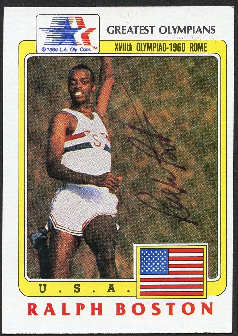 Ralph Boston #83 signed autograph auto 1983 Topps Greatest Olympians Card