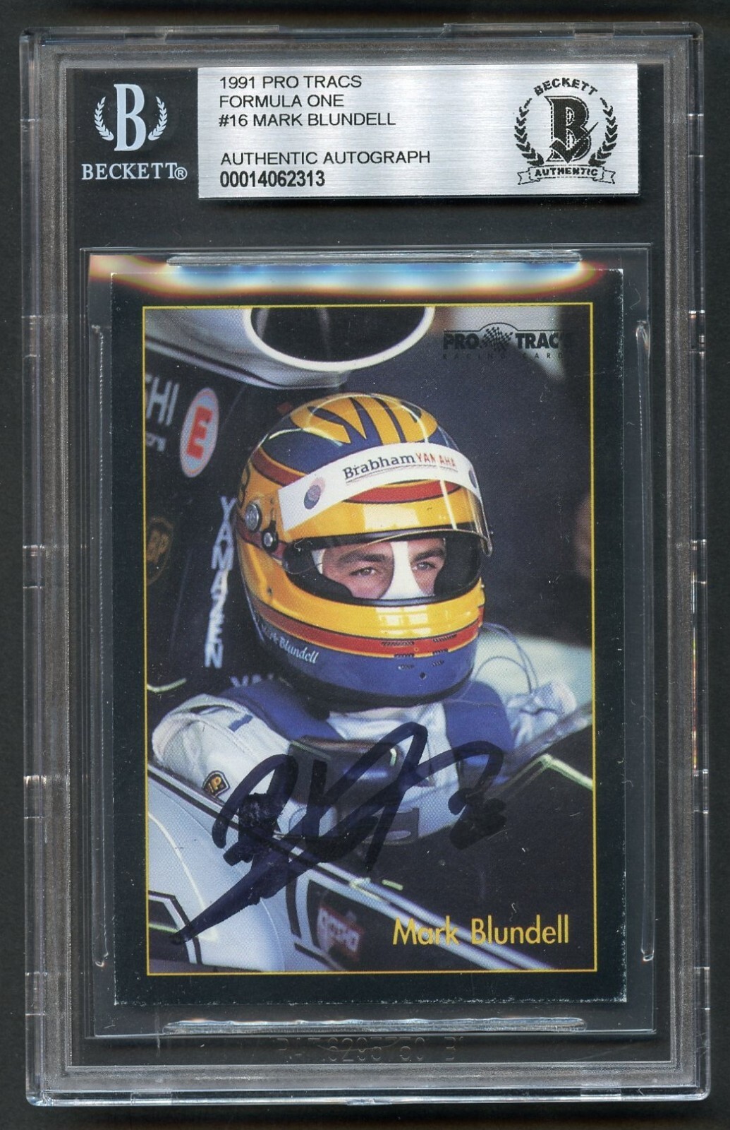 Mark Blundell #16 signed autograph 1991 Formula One Series ProTracs Card BAS