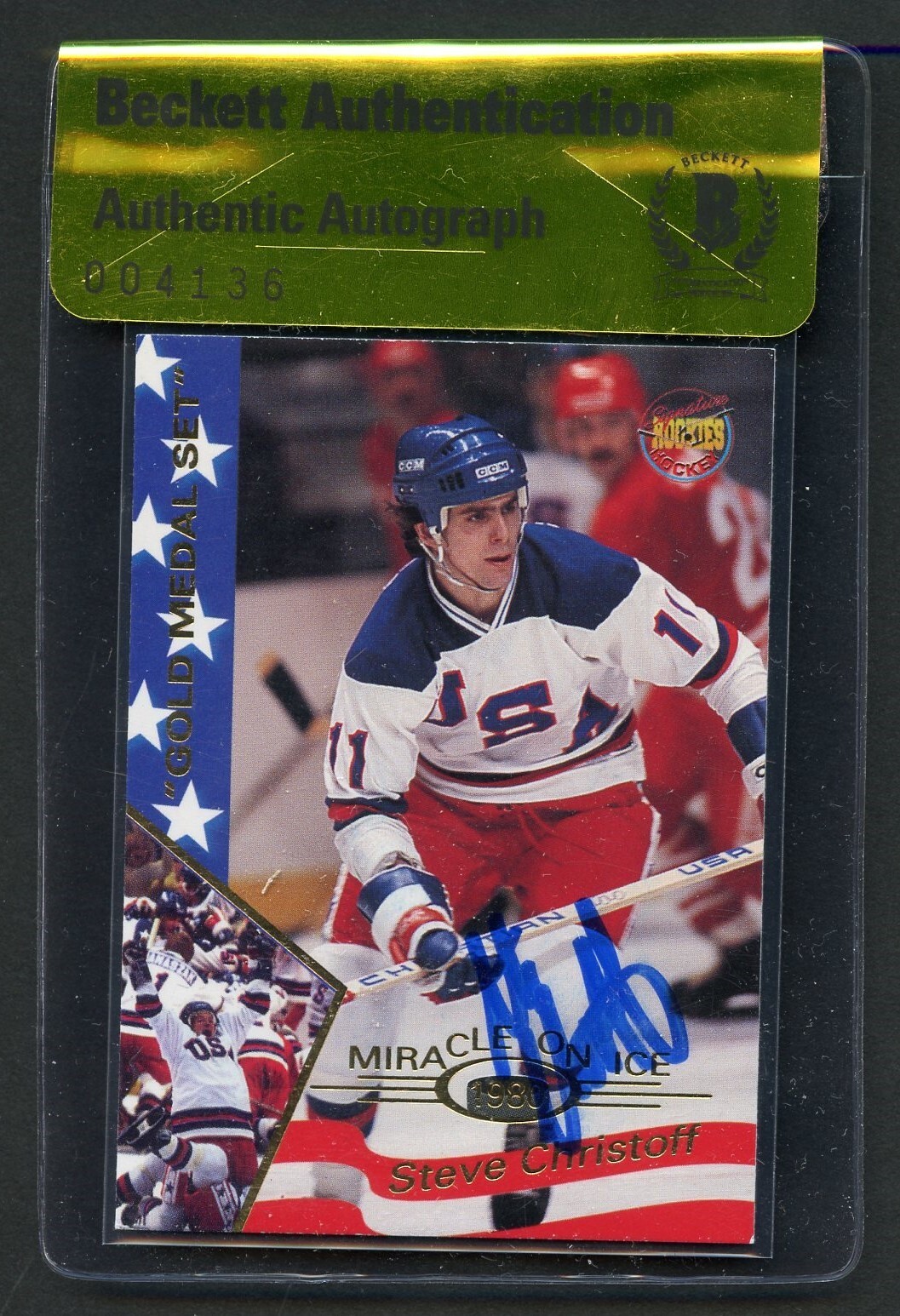 Steve Christoff #7 signed autograph Miracle on Ice 1980 Olympic Hockey Team BAS
