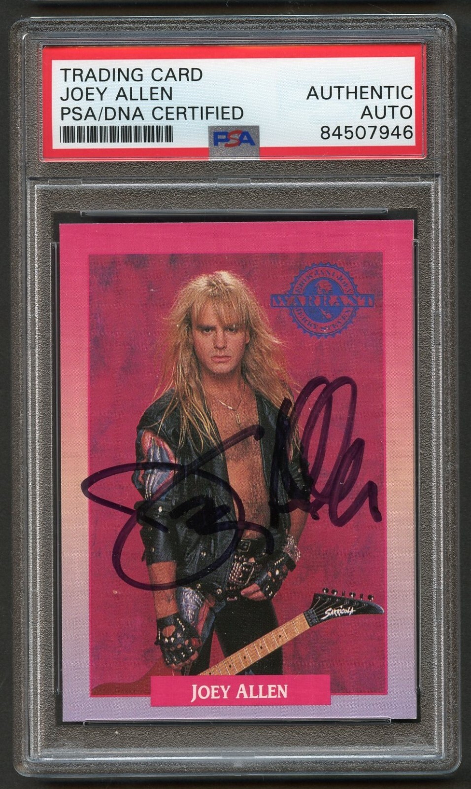 Joey Allen #233 signed autograph auto 1991 RockCards Warrant Card PSA Slabbed