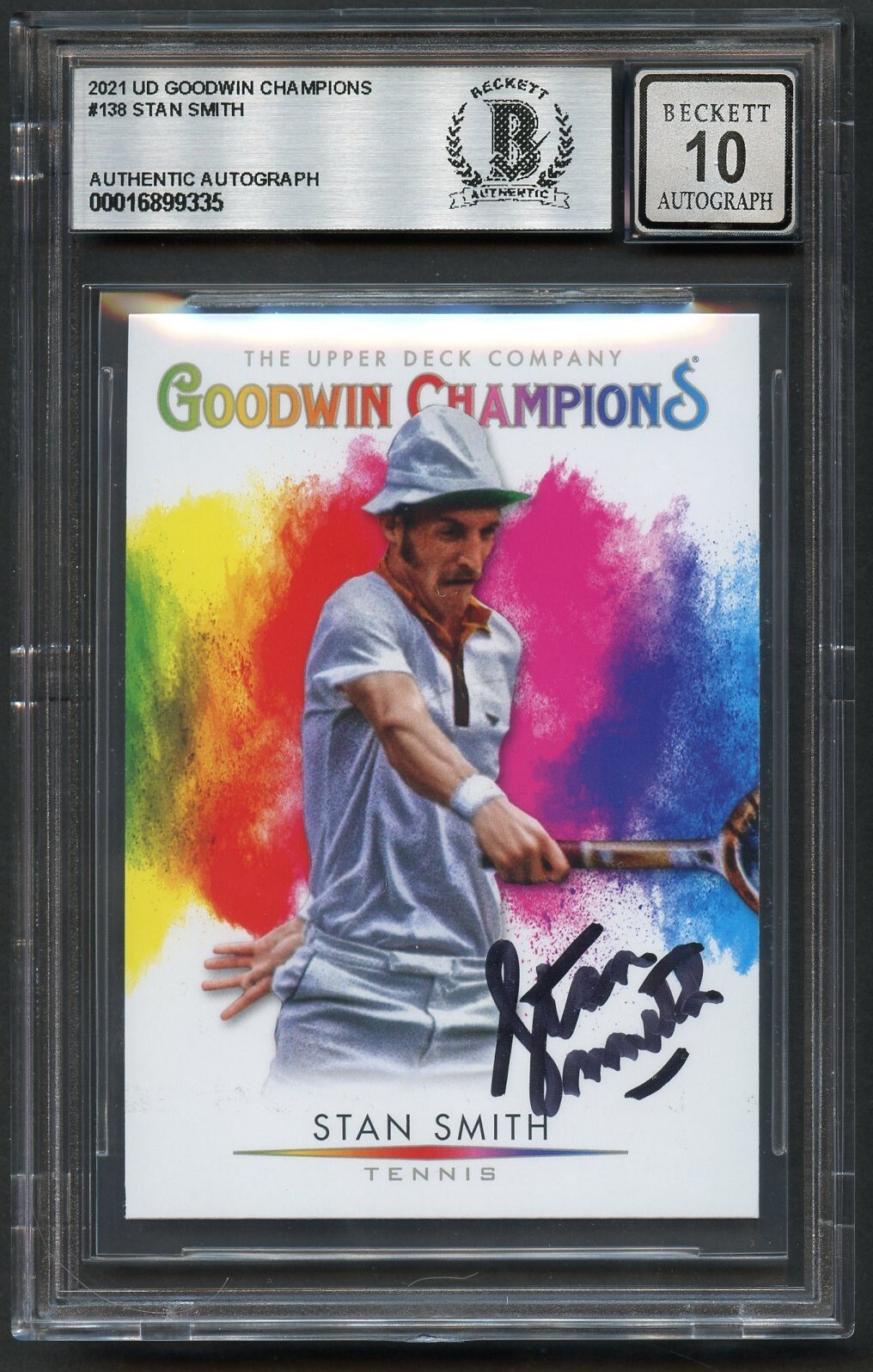 Stan Smith #138 signed autograph 2021 UD Goodwin Champions Tennis BAS Grade 10