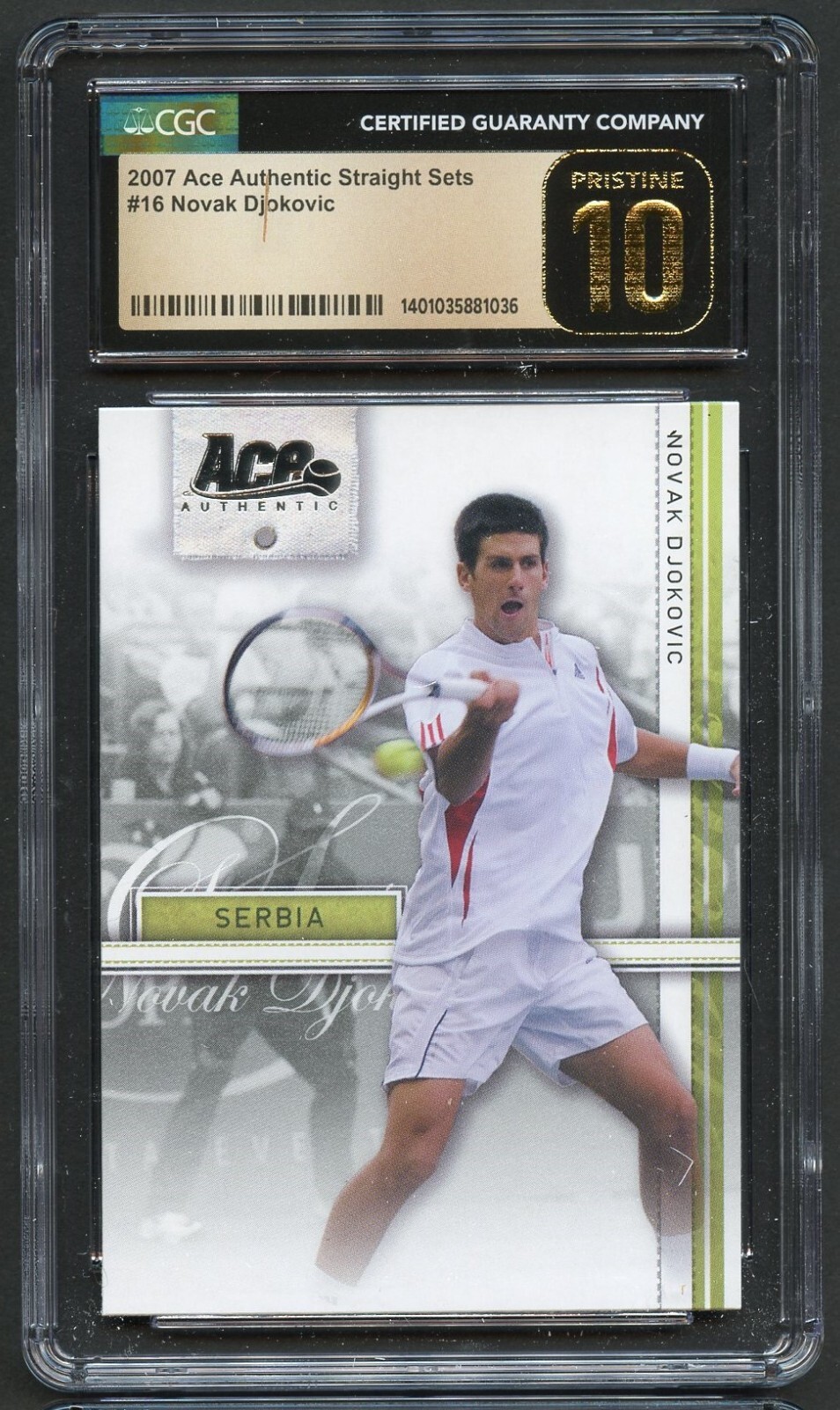 Novak Djokovic #16 Ace Authentic 2007 Straight Sets CGC PRISTINE 10