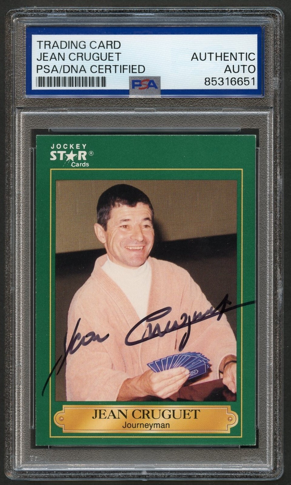 Jean Cruguet #66 signed autograph auto 1991 Horse Jockey Star Card PSA Slabbed