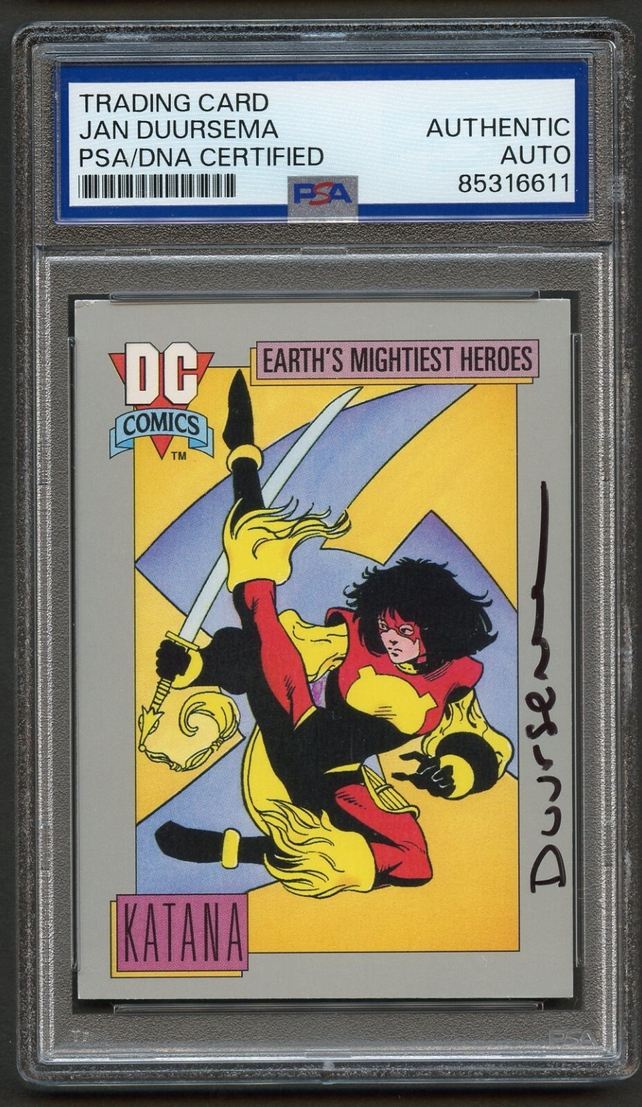 Jan Duursema #61 signed autograph 1991 DC Comic Artist Trading Card PSA Slabbed