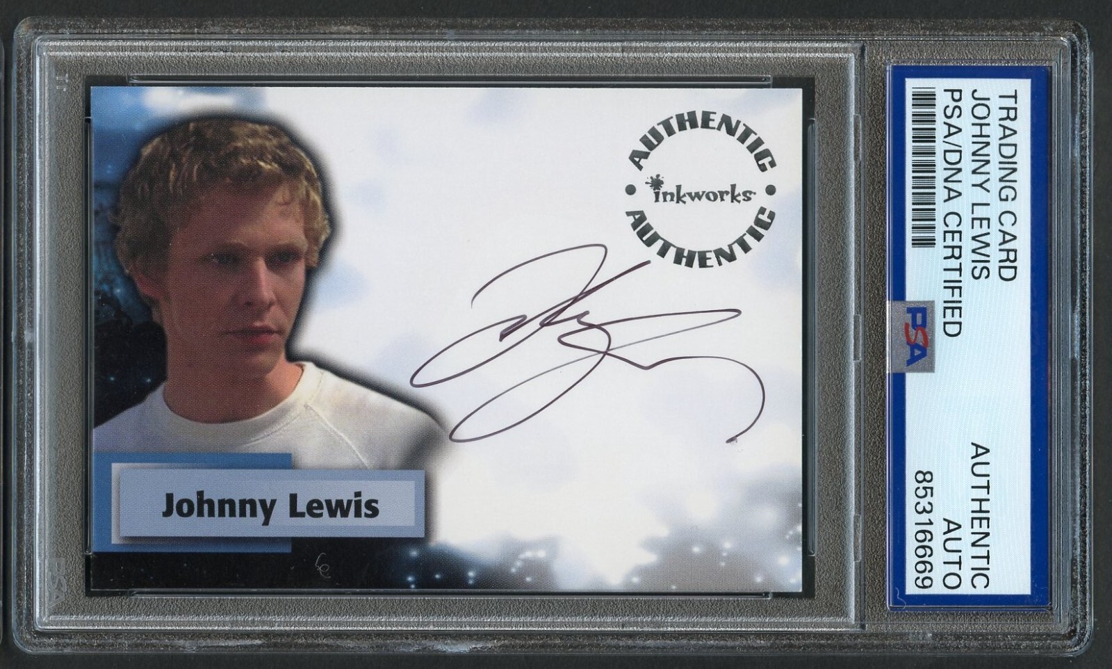 Johnny Lewis A-42 signed autograph Inkworks Authentic as Gabriel Duncan PSA Slab