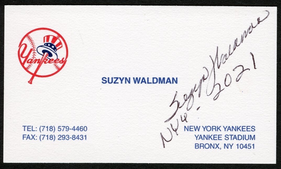 Suzyn Waldman signed autograph USA commentator NY Yankees Business Card BC004