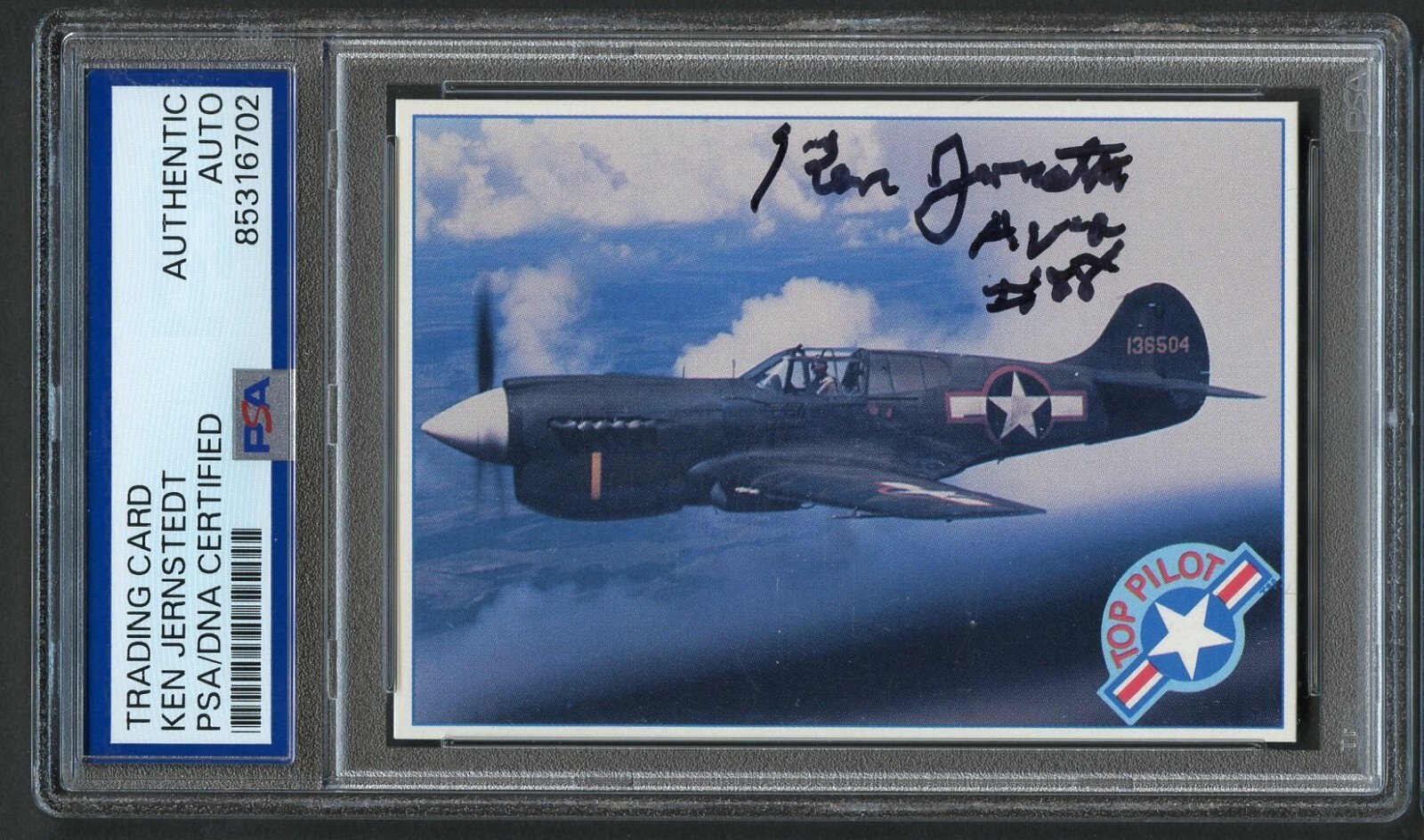 Kenneth Jernstedt d2013 signed autograph Flying Tiger WWII Card PSA Slabbed
