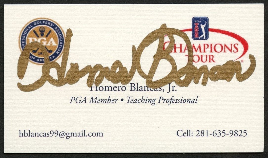 Homero Blancas Jr signed autograph auto PGA Member Business Card BC527