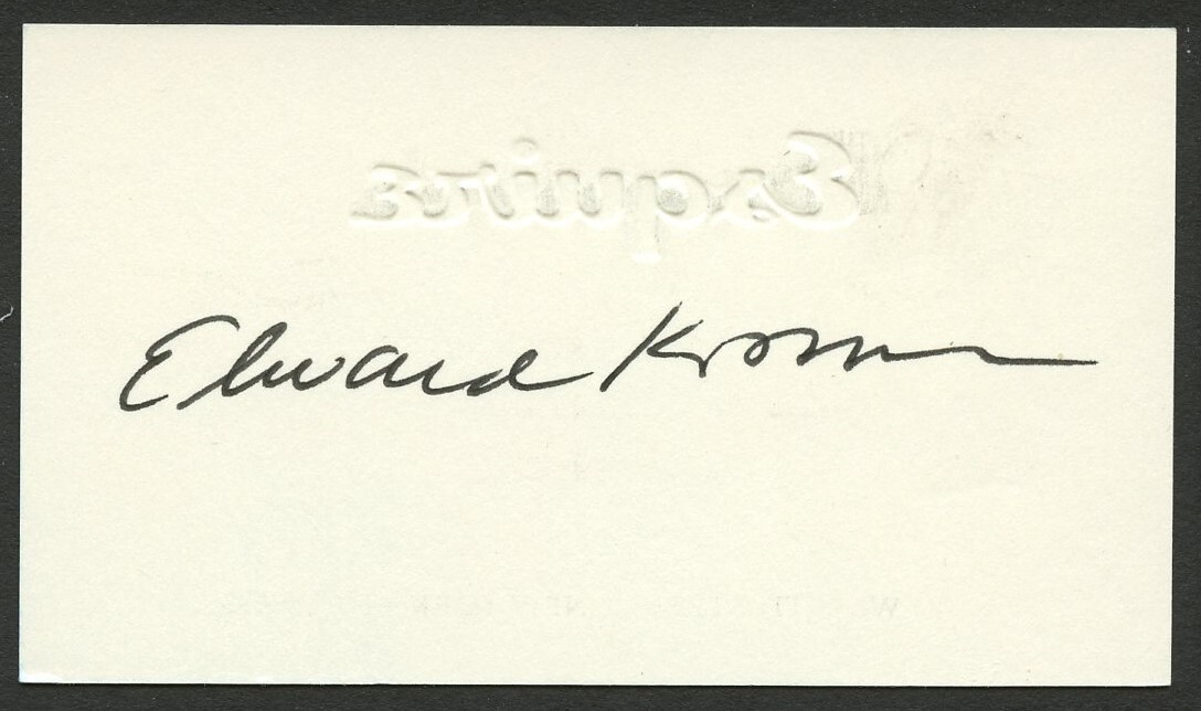 Edward Kostner signed autograph Editor in Chief Esquire Business Card BC575