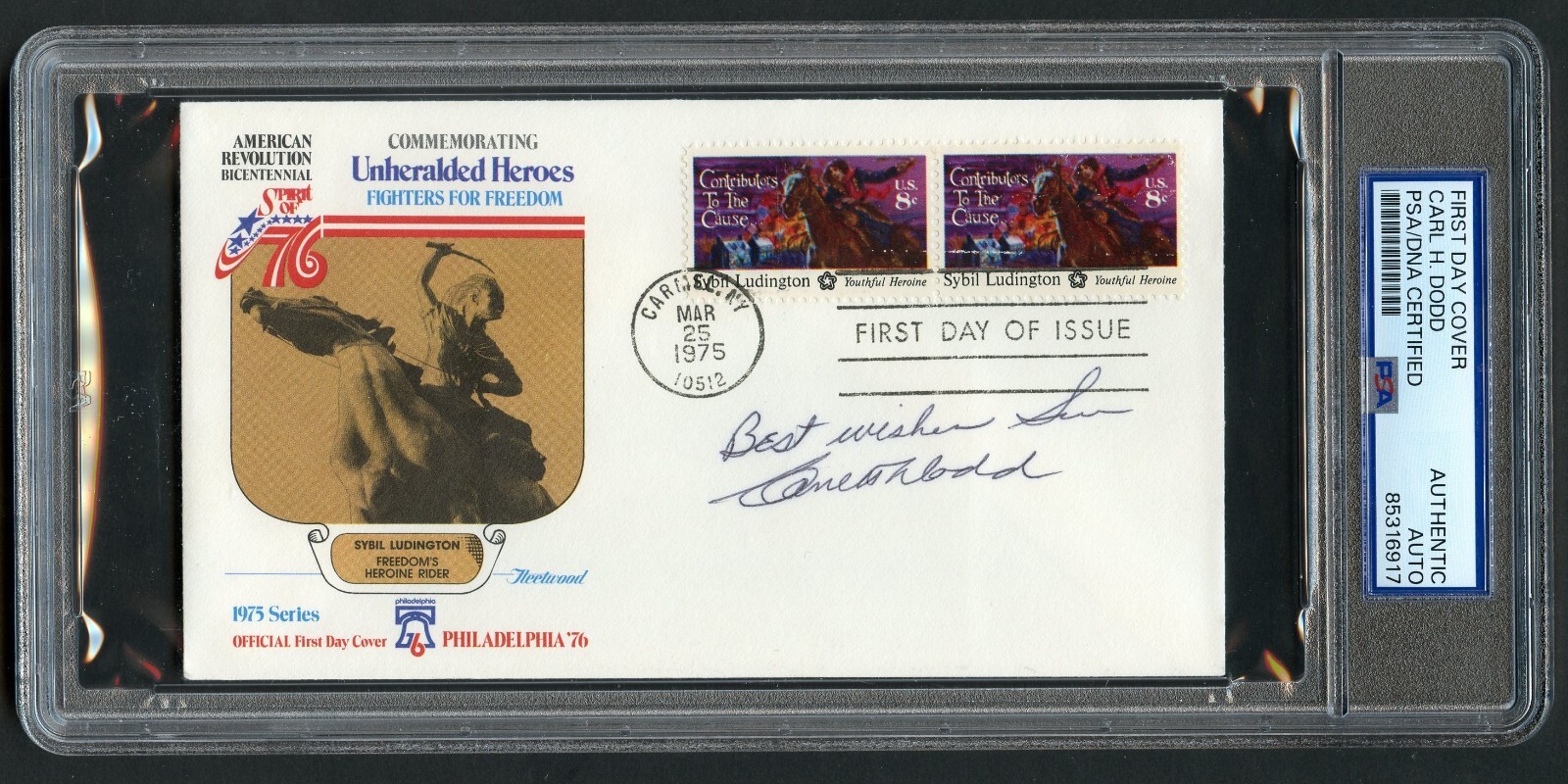 Carl Dodd d1996 signed autograph FDC MOH Recipient US Army Korea PSA Slabbed