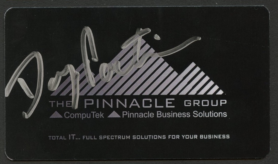 Doug Partie signed autograph President The Pinnacle Group Business Card BC695