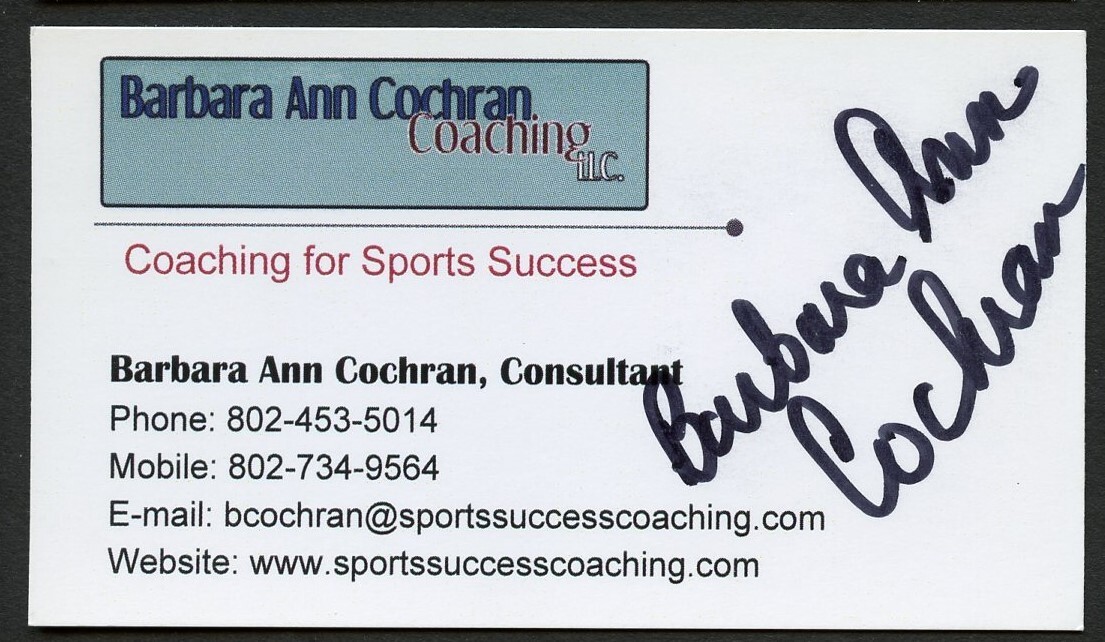Barbara Ann Cochran signed autograph Cochran Coaching LLC Business Card BC592