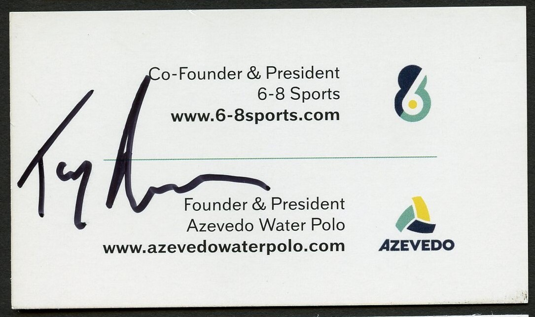 Tony Azevedo signed autograph auto President 6-8 Sports Business Card BC676