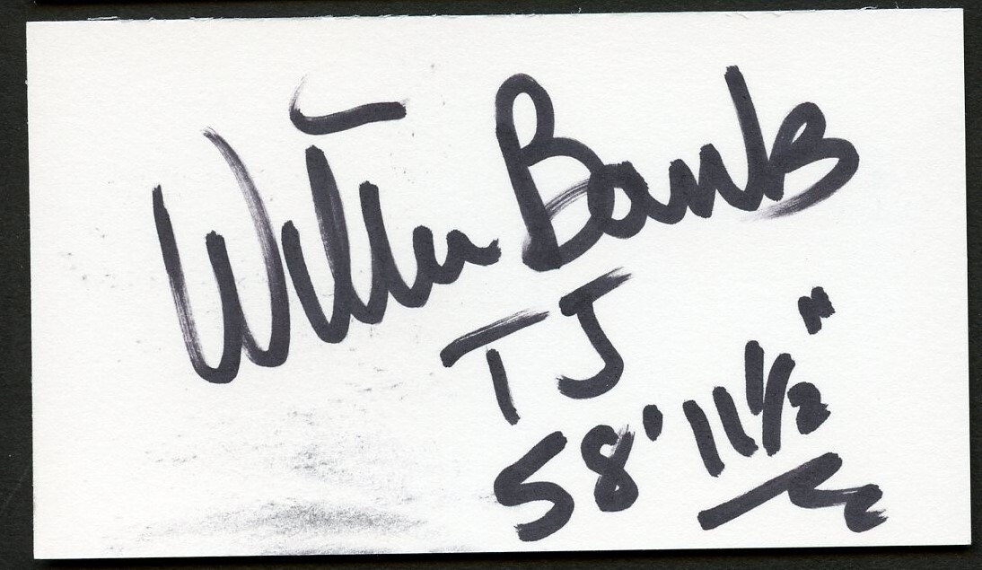 Willie Banks signed auto President US Olympians Association Business Card BC678