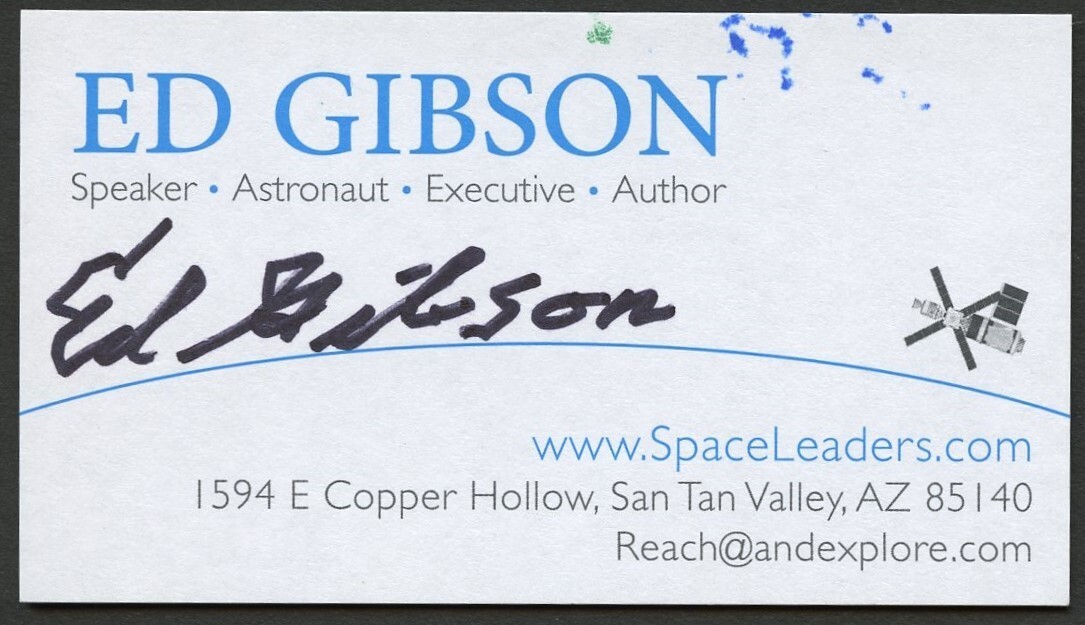 Ed Gibson signed autograph Speaker Astronaut Author Business Card BC827