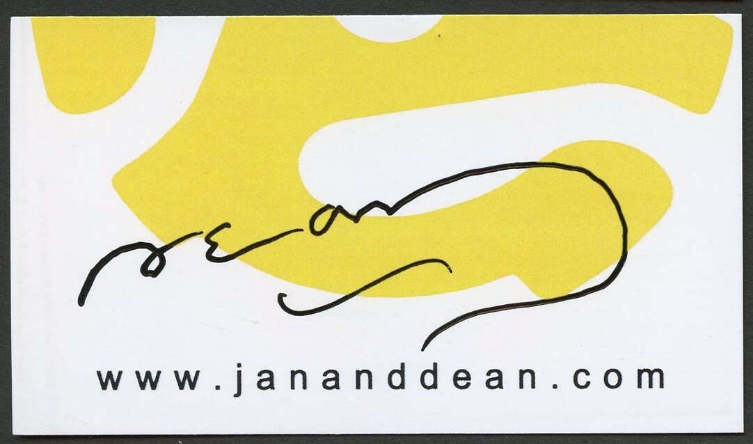 Dean Torrence signed autograph American Singer Rock & Roll Business Card BC829