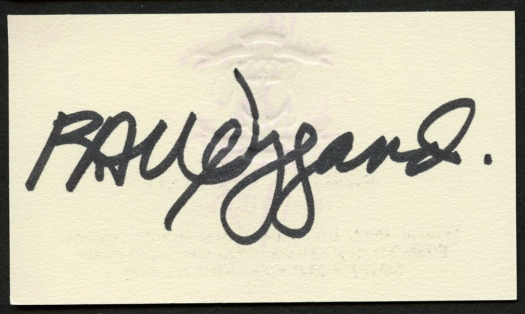 Robert A Weygand signed autograph Lieutenant Governor Business Card BC790