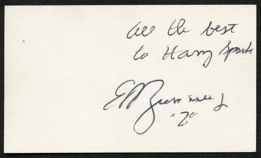 E. R. Zumwalt Jr signed autograph United States Navy Officer Business Card BC787