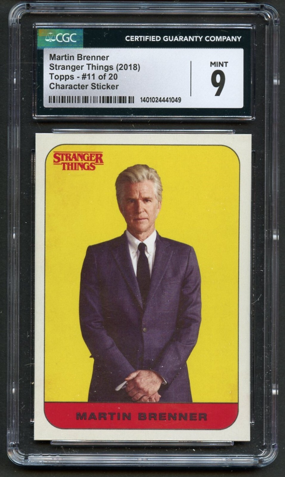 Martin Brenner Stranger Things 2018 Topps #11 of 20 Character Sticker CGC Mint 9