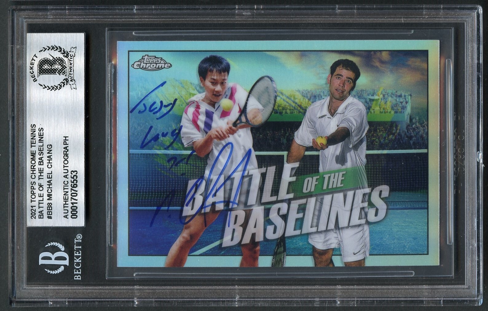 Michael Chang #BB8 signed autograph 2021 Topps Chrome Tenis Battle Baselines BAS