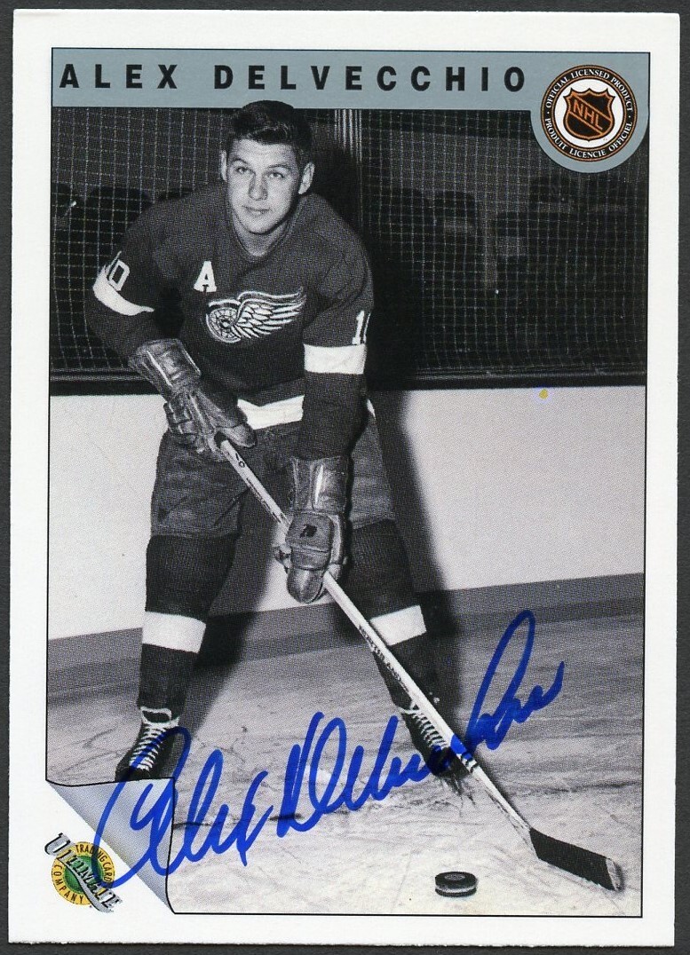 Alex Delveccio #68 signed autograph auto 1992 Ultimate Original Six Hockey Card